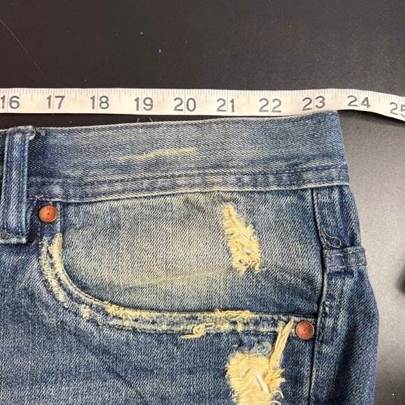 Jordan Craig Men's Distressed Ripped Jean Shorts Sz 44 Hip Hop Streetwear Grunge - Picture 7 of 13